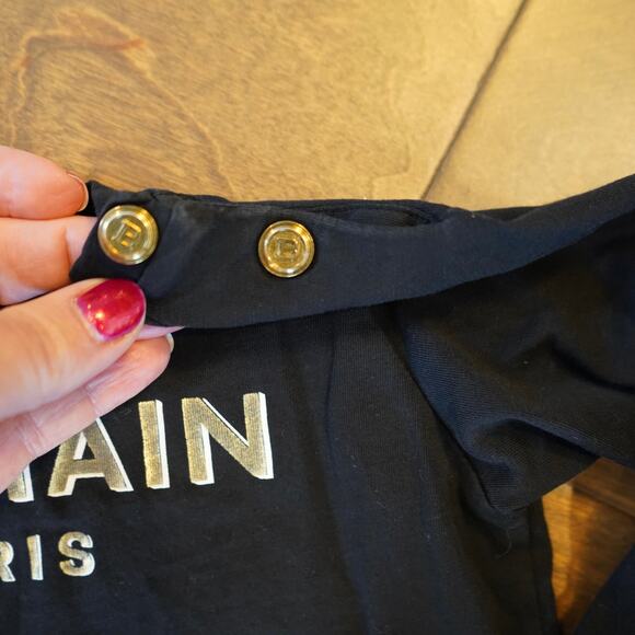 Balmain Paris Toddler Sweatshirt 36 Months Black Logo Pullover Luxury Designer - Picture 5 of 10